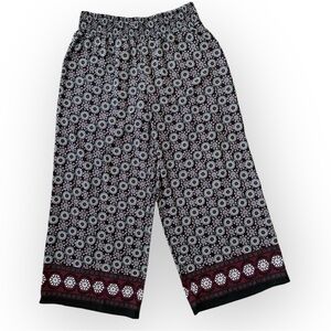 Studio 253 women’s high waist floral wide leg pull on pants kaleidoscope